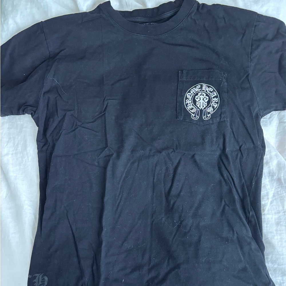 Chrome Hearts Black Tee with White Logo